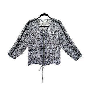 Cache Snakeskin Print Zip Top